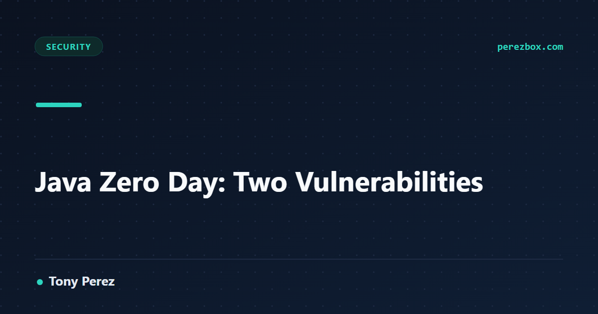 Java Zero Day: Two Vulnerabilities | PerezBox