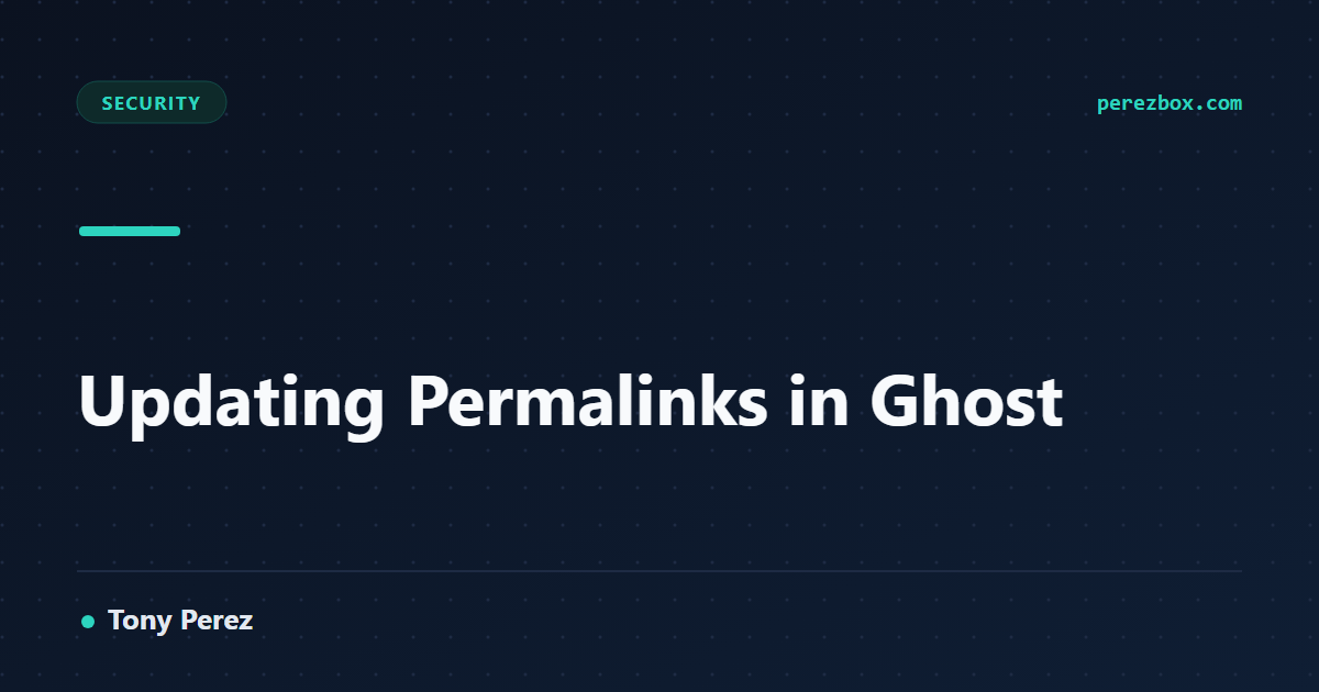Updating Permalinks in Ghost | PerezBox